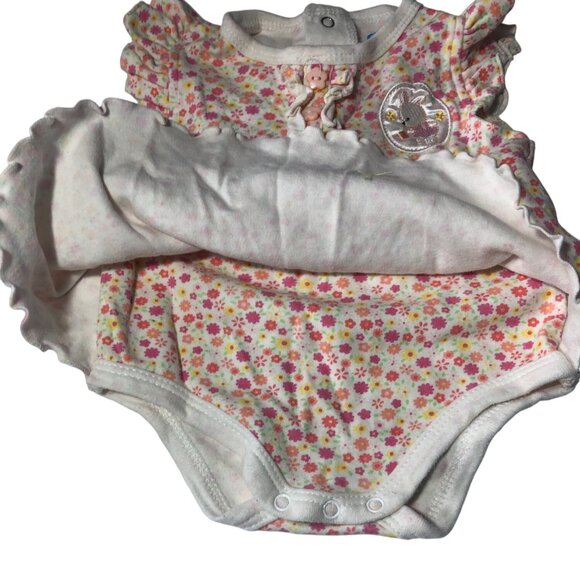 Baby Girls Rompers 2 Pc Set Carters & Bon Bébé 0-3 Mo Floral Leopard Cotton - Picture 7 of 13